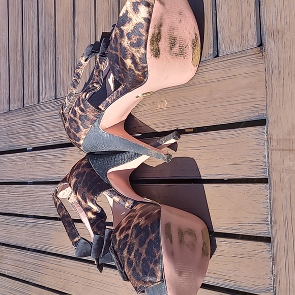 Betsey Johnson Leopard and Black Heels - Picture 2 of 4